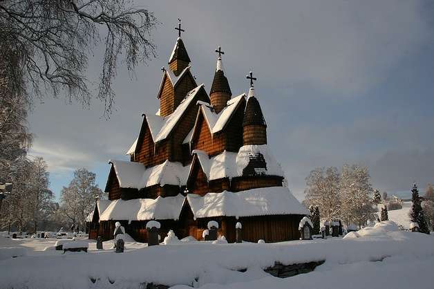 海达尔木板教堂 Heddal Stave Church 